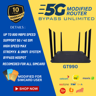 🔥BỎ QUA ĐƯỢC SỬA ĐỔI🔥 Bộ định tuyến WiFi Modem thẻ sim 5G GT-990 B628-265 LTE Cat12 Bộ định tuyến lên đến 600Mbps 2.4G