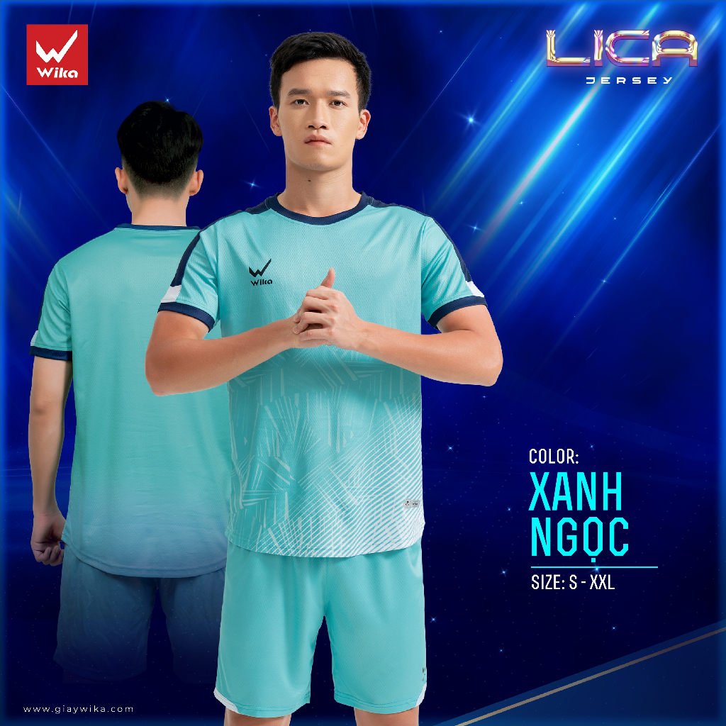 Bộ Quần Áo Đá Bóng Wika Lica Kết Cấu Vải Mềm Mịn, Thoáng Thí Thấm Hút Tốt
