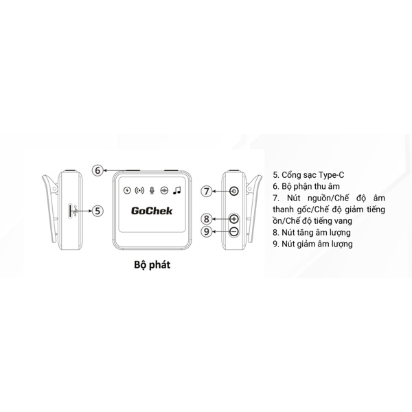 Micro thu âm không dây Gochek A Ultra Plus/ B Ultra Plus - Micro ghi âm không dây dành cho điện thoại, máy ảnh