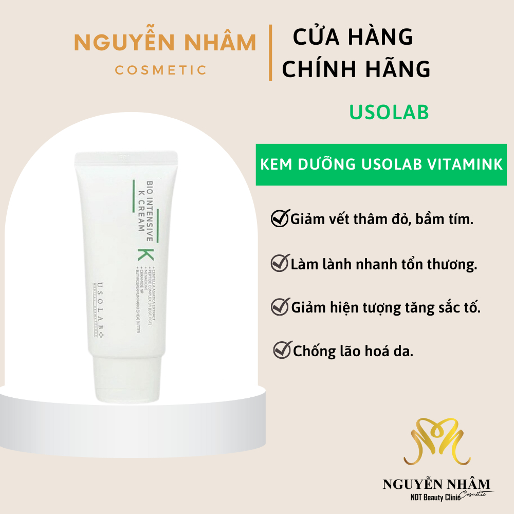 Kem dưỡng Usolab Vitamin K dưỡng ẩm phục hồi và làm dịu da Bio Intensive K Cream 50ml