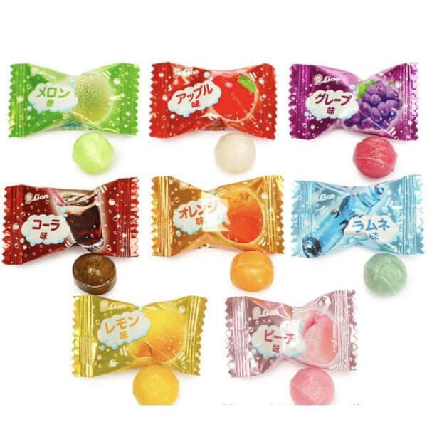 Lốc 6 Gói Kẹo Soda Lion Trái Cây 8 Vị Nhật Bản 114G/Gói