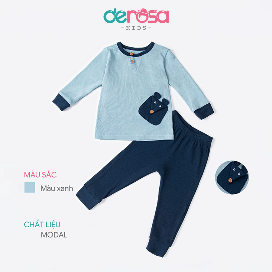 Bộ dài tay bé trai Derosa Kids cho bé từ 6-36 tháng AWBBD679B