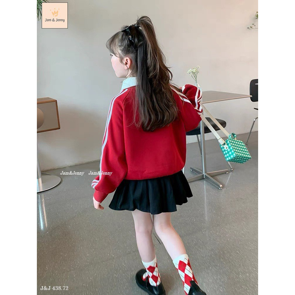 SET J&J ÁO ĐỎ HÌNH THỎ CHÂN VÁY ĐEN