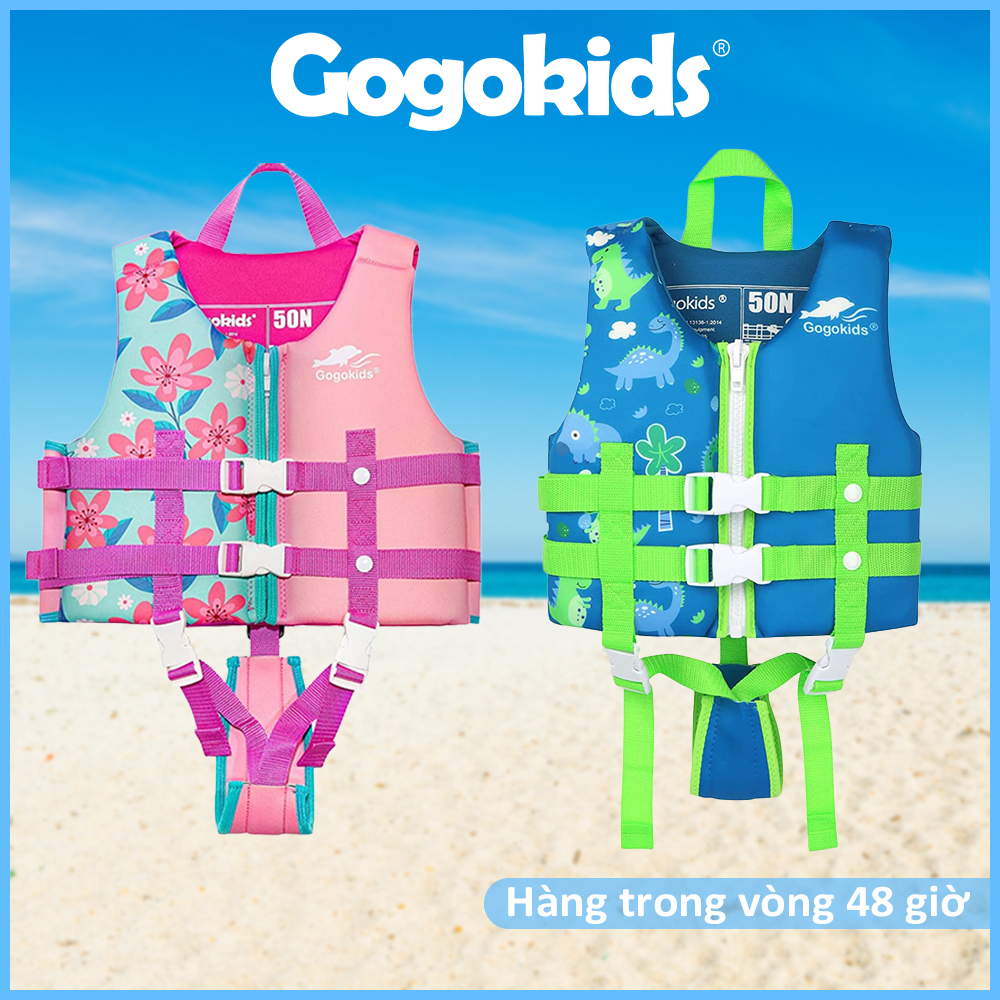Gogokids Áo Phao Bơi Trẻ Em để Học Bơi Áo Cứu Hộ với Dây Đeo An Toàn Có Thể Điều Chỉnh cho Trẻ Em 1-9 Tuổi