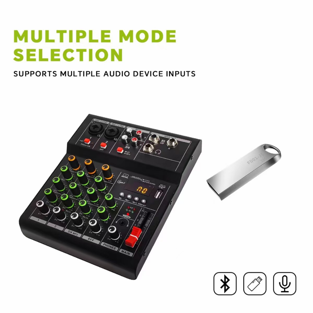 Bàn trộn âm thanh mixer USB 5.0 BLUETOOTH cao cấp chuyên nghiệp karaoke gia đình trong trẻo