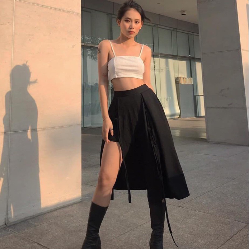 Chân váy dài xẻ Hymaison