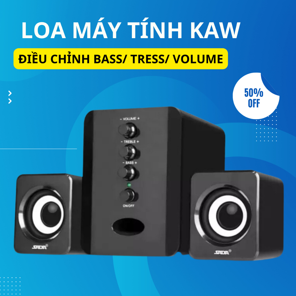 Bộ Loa Máy Tính USB KAW D202 Công Suất Lớn, Âm Thanh Sống Động -Bảo Hành 12 Tháng