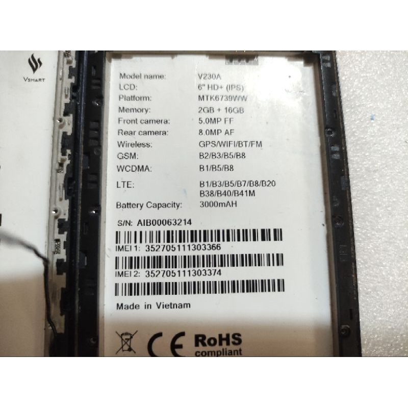 Màn Rin Vsmart Bee 3 V230A Nứt Kính