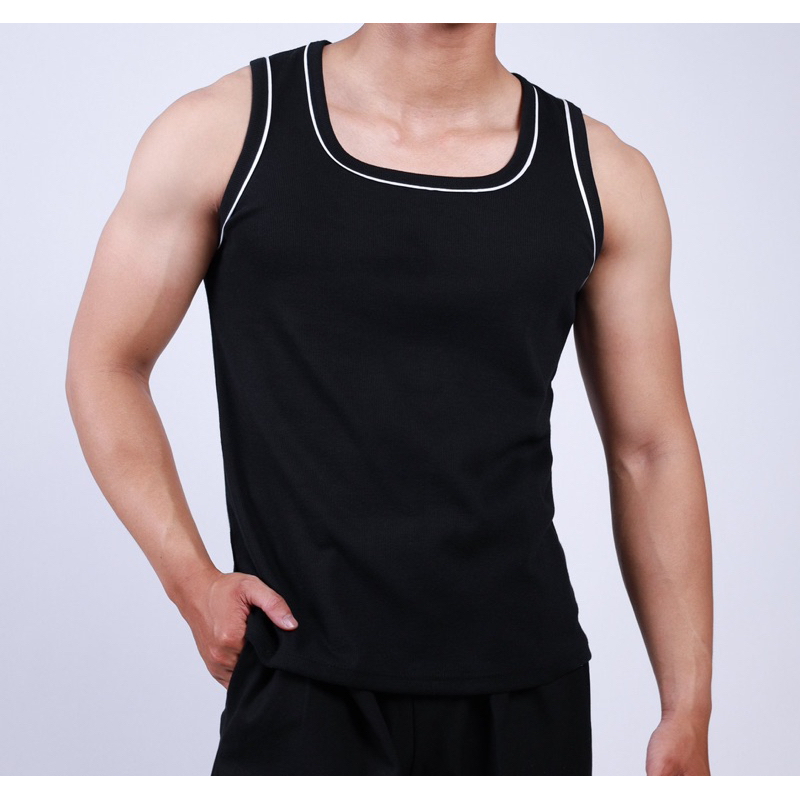 Áo Tanktop Thun Gân Body Phối Viền -SILAS ụnisex