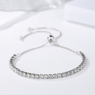 Vòng tay Bạc Chuỗi Đá CZ Dạng Dây Rút Thắt Nơ-2066SV