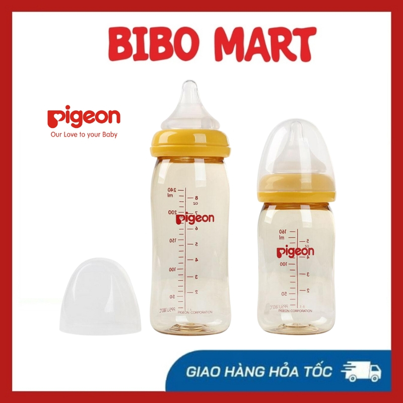 Bình Sữa Pigeon Cổ Rộng Cao Cấp FREESHIP Đủ Size 160ml 240ml HÀNG NHẬP KHẨU