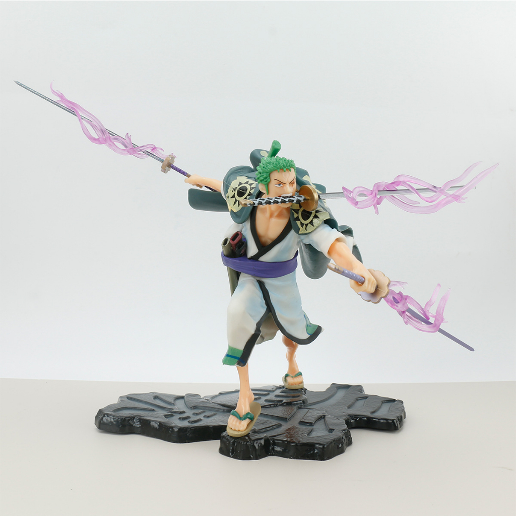 Mô Hình Zoro Wano Tam Kiếm, Truyện Tranh One Piece, Cao 22cm, Mô Hình Cao Cấp Để Bàn Decor Trang Trí,Bộ Sưu Tập Nhân Vật