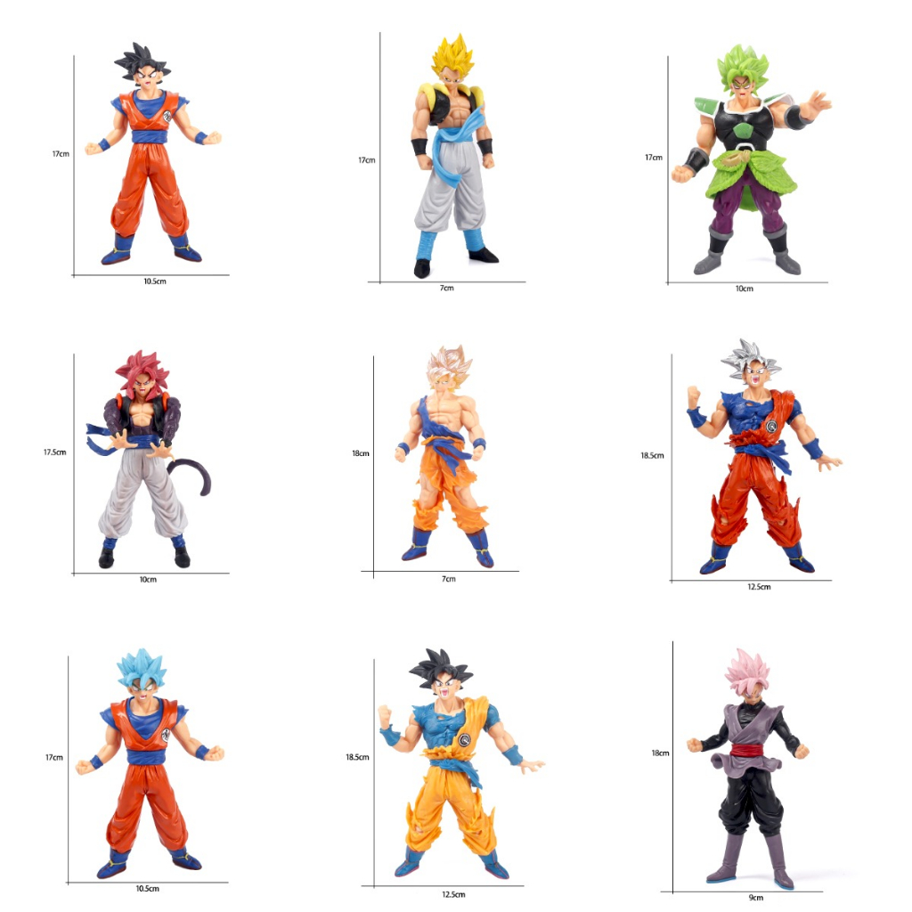 Mô Hình Dragon Ball Goku, Vegeta, Gogeta, Broly Trạng Thái Chiến Đấu, Cao 17cm Siêu Đẹp, Mô Hình Trang Trí, Bộ Sưu Tập