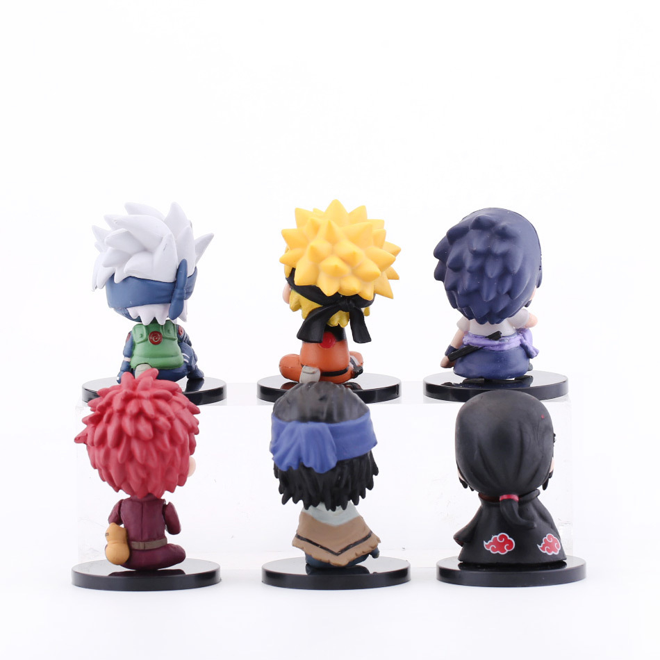 Mô Hình Naruto ChiBi, Bộ 6 Nhân Vật Naruto, Kakashi, Itachi, Sasuke, Garaa, Siêu Đẹp - Figure Anime Naruto
