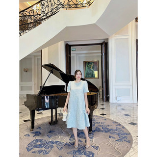 ĐẦM GẤM CỔ ĐÍNH HẠT - BIMI