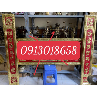 Đôi câu đối thờ bằng đồng nguyên chất dài 1m55