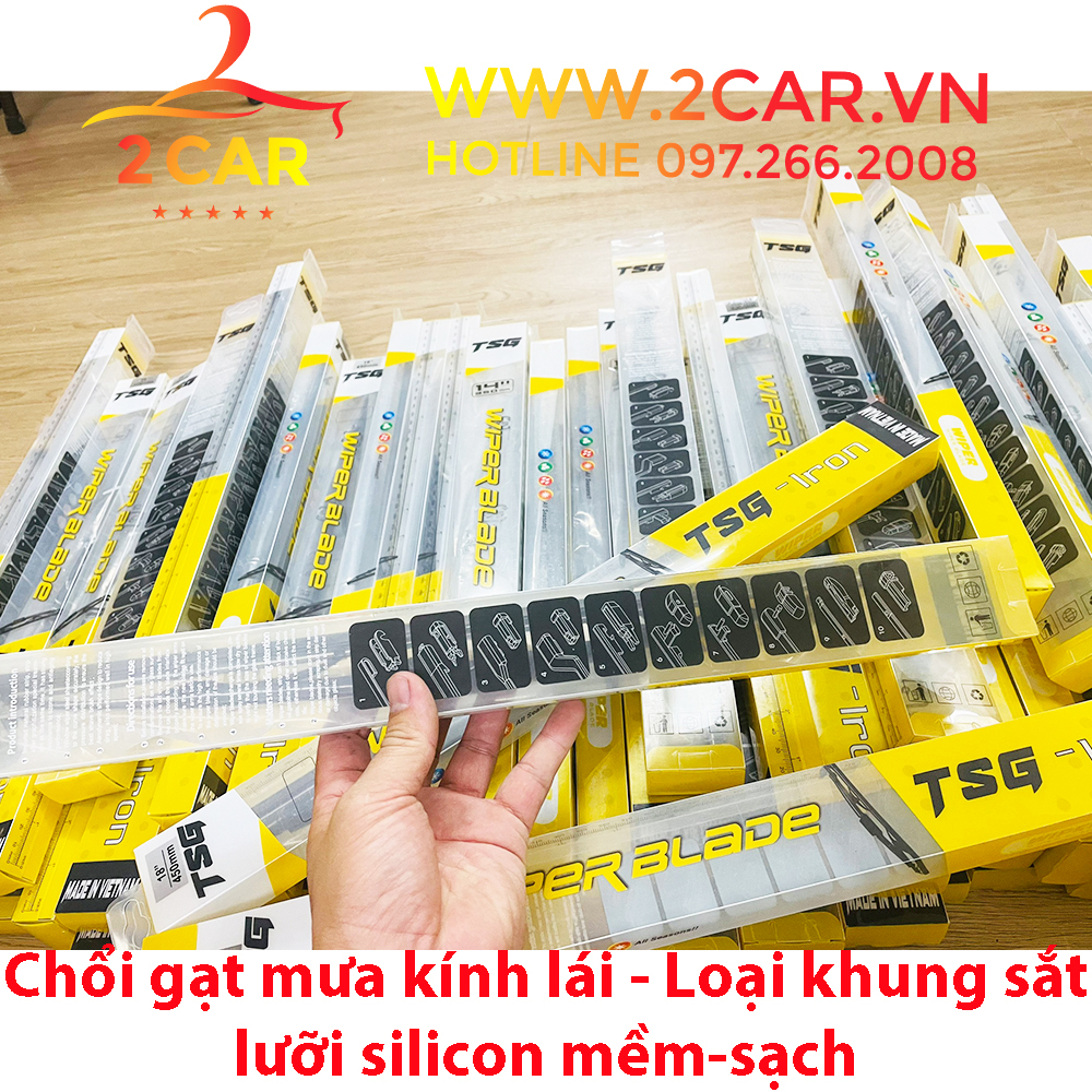 -Gạt Mưa Ô Tô Khung sắt lưỡi silicon, Dùng Các xe Toyota:Vios, Camry, innova, Altis, Fortuner, Hilux, Avanza, Wigo