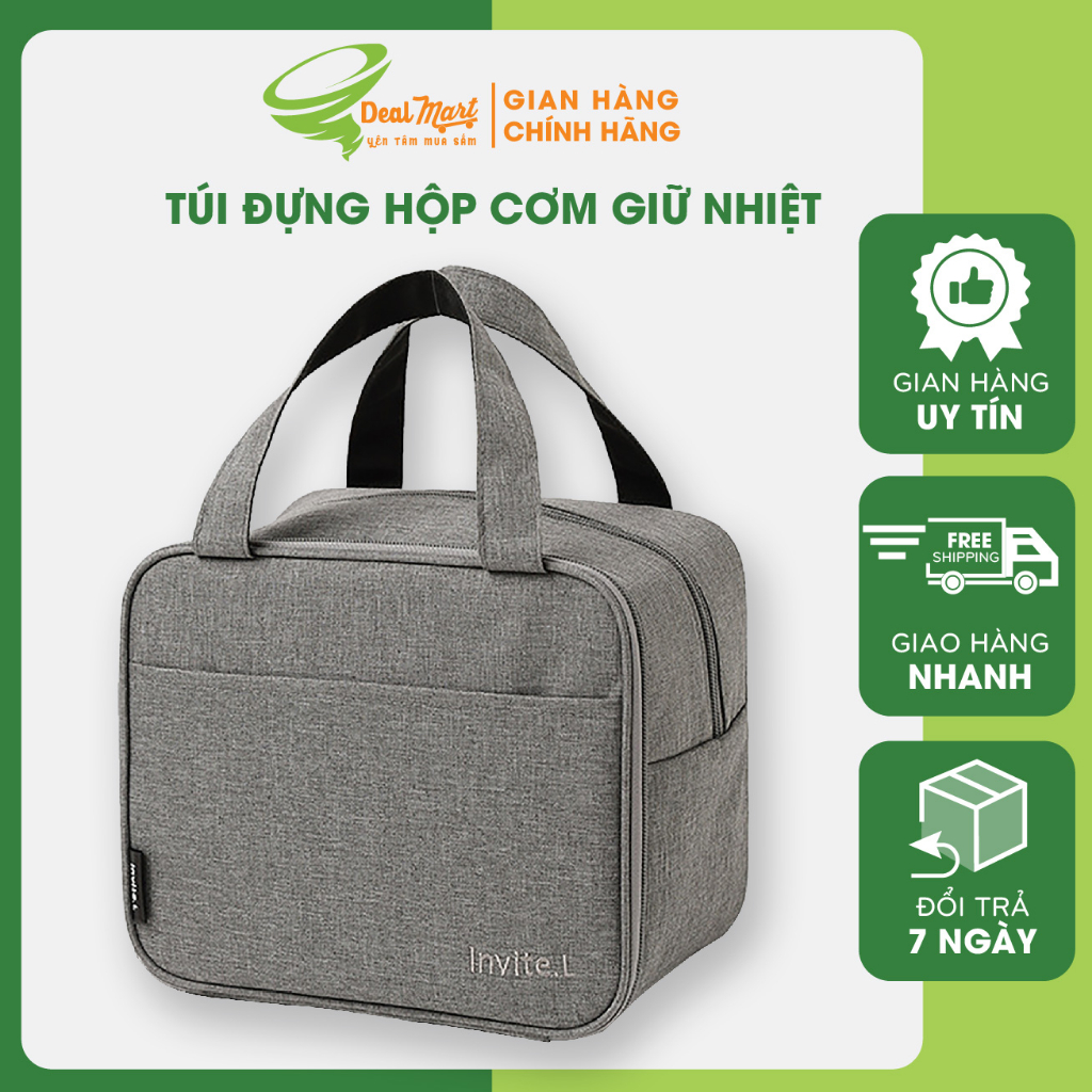 Túi giữ nhiệt cao cấp, túi đựng hộp cơm giữ nhiệt màu sắc đẹp, dày dặn, thời trang