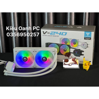 Tản nước aio coolerman v240 - all in one 2 fan led rgb socket 115x 1200 1700 2011 v-240 trắng/ đen - bảo hành 12 tháng