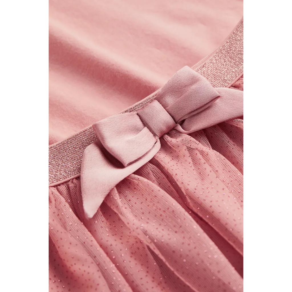 Set áo chân váy hồng rainbow tím hồng nơ HM H&M _hàng chính hãng authentic