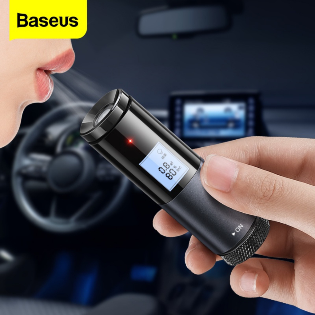 Máy đo nồng độ cồn Baseus Digital Alcohol Tester, cho kết quả sau 20s, pin trâu, có âm thanh và đèn báo kết quả