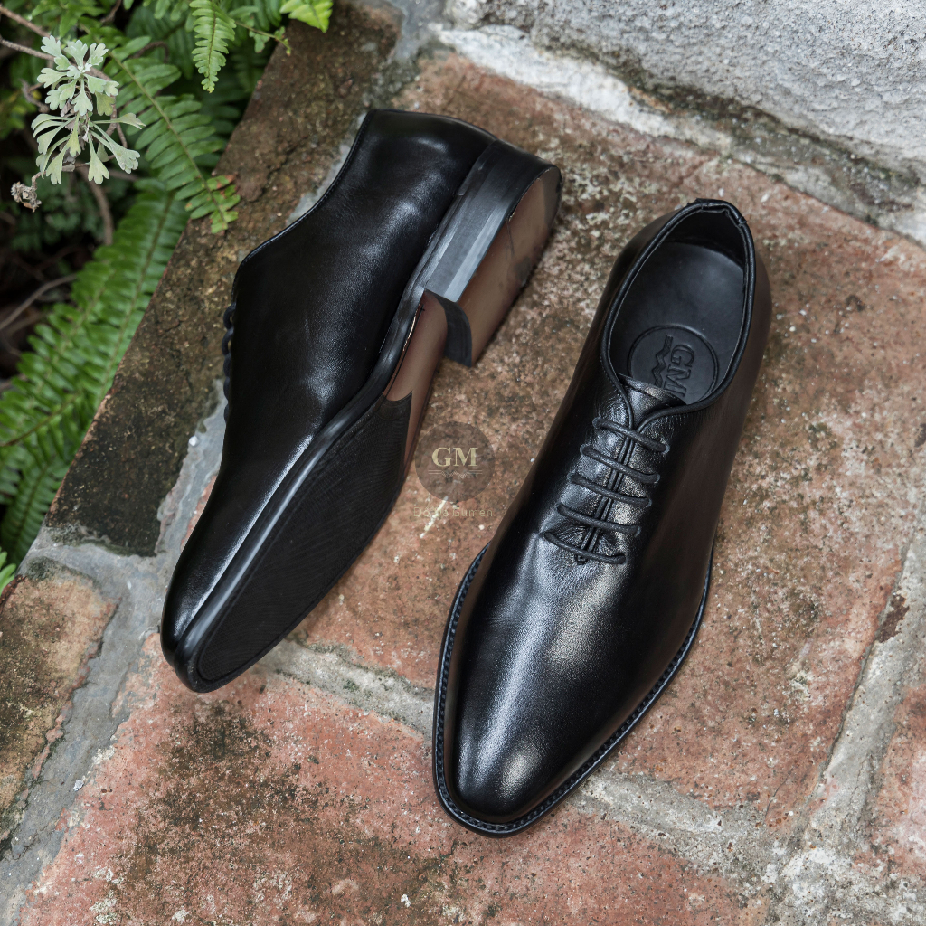 Giày Tây Công Sở Nam GUMEN OXFORD 8106 ĐEN Đi Làm BUỘC DÂY Da Bò NAPPA Mềm Mại Thoáng Khí Thời Trang Lịch Lãm