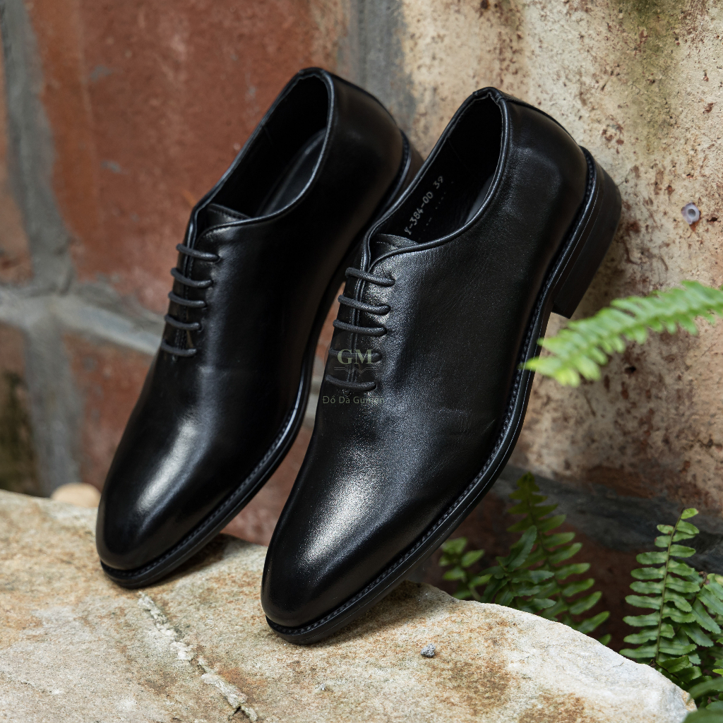Giày Tây Công Sở Nam GUMEN OXFORD 8106 ĐEN Đi Làm BUỘC DÂY Da Bò NAPPA Mềm Mại Thoáng Khí Thời Trang Lịch Lãm