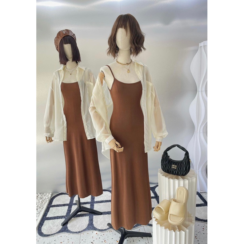 ĐẦM 2 DÂY + ÁO VOAN - K05044