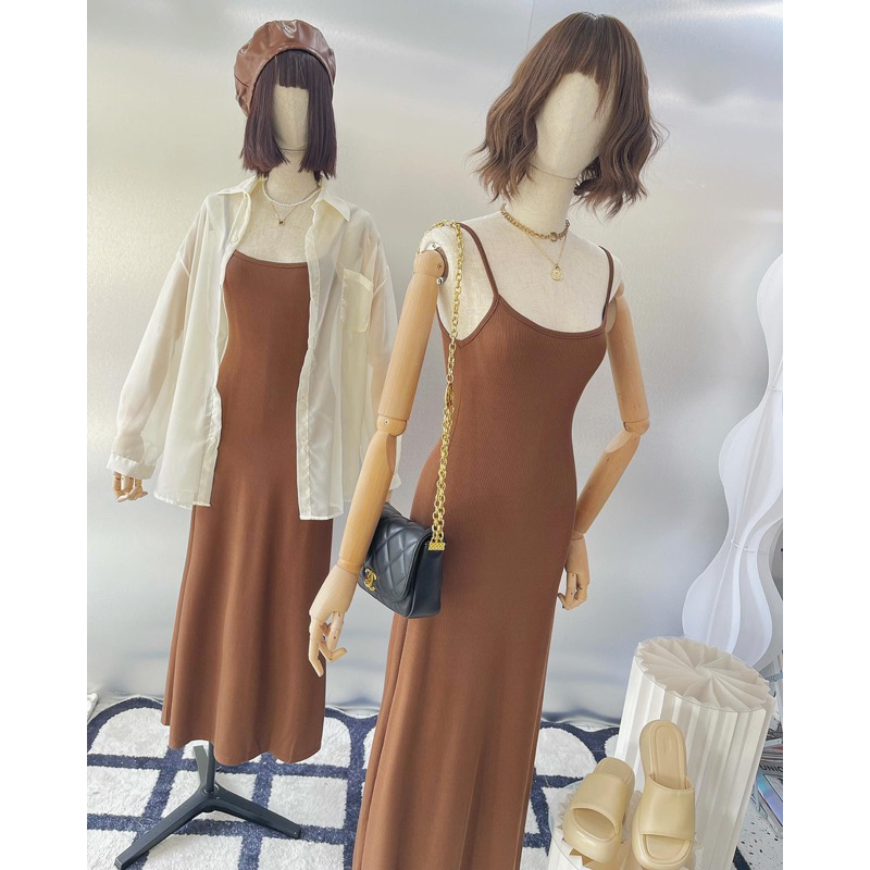 ĐẦM 2 DÂY + ÁO VOAN - K05044