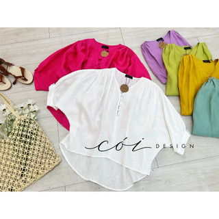 Áo nút bọc cổ V Cói Design