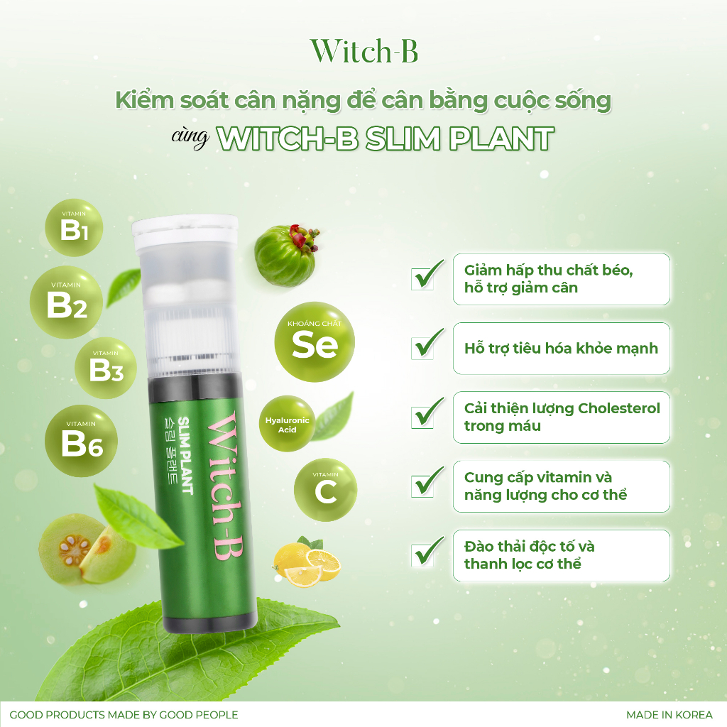 Nước Uống Collagen Be'Balance WITCH-B giúp Chống Lão Hoá Trắng Da Bổ Sung Sức Khỏe và Giảm Cân Detox 1 hộp/ 14 ống