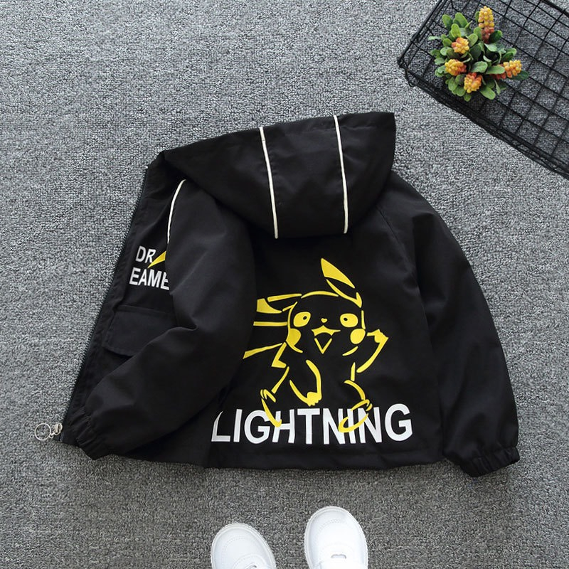 Áo khoác gió cho bé trai BUBY KID FASHION A1005 in hình Picachu dễ thương thiết kế  thời trang thu đông
