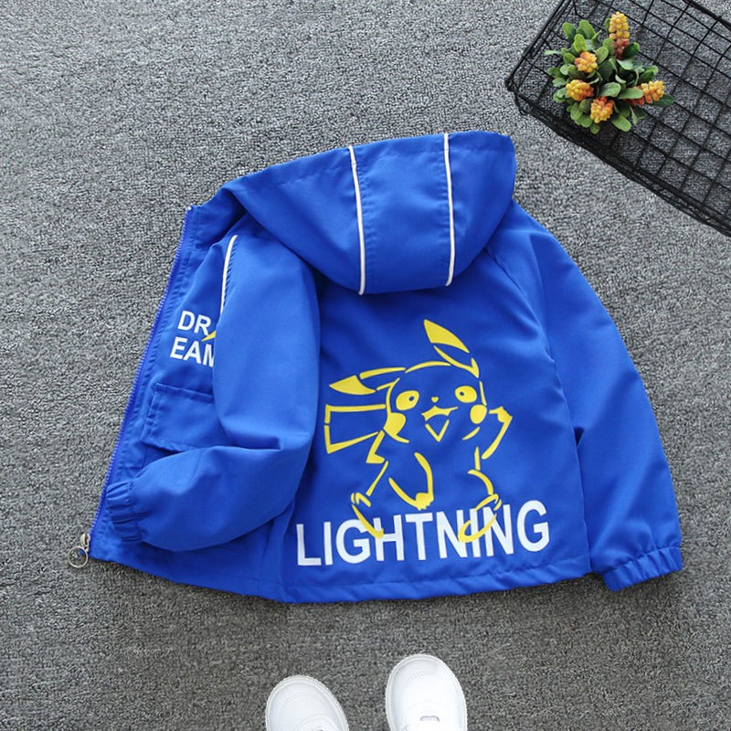 Áo khoác gió cho bé trai BUBY KID FASHION A1005 in hình Picachu dễ thương thiết kế  thời trang thu đông