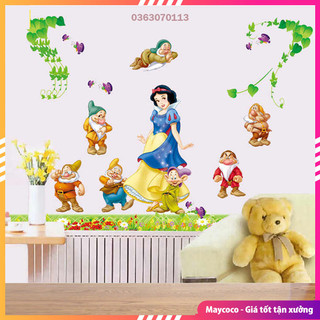 Decal dán tường bạch tuyết và 7 chú lùn Mẫu mới