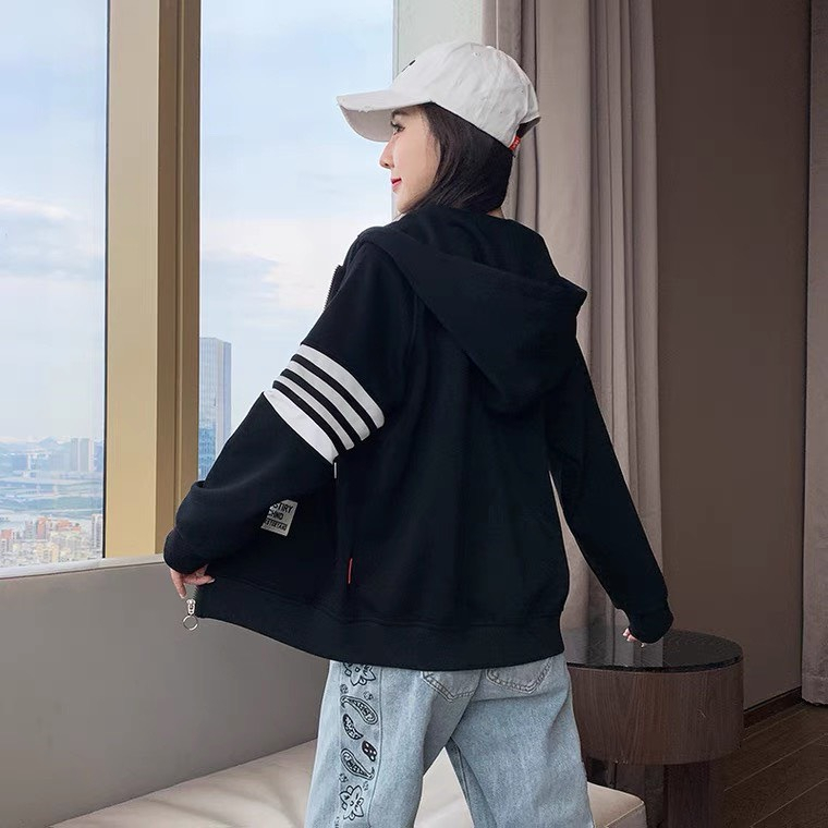 ÁO KHOÁC NỈ THOM SIÊU HOT HIT_ÁO KHOÁC THOME SỌC TAY - Áo khoác đông 2023