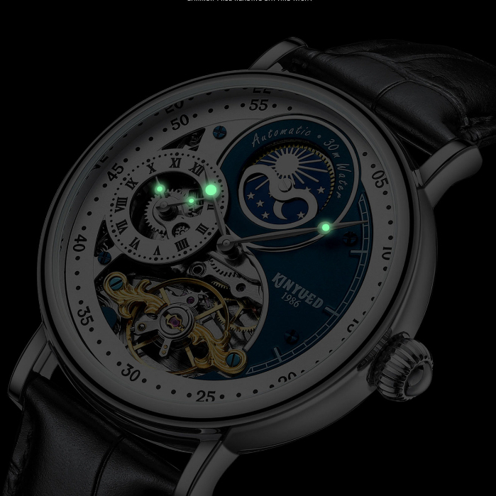 ĐỒNG HỒ CƠ NAM KINYUED J116 - DÂY DA MÁY CƠ TỰ ĐỘNG HÀNG CHÍNH HÃNG