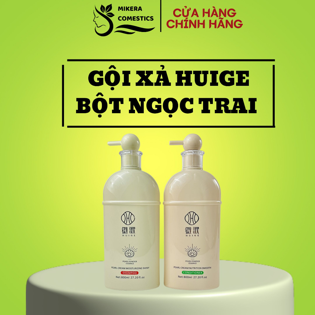 Bộ dầu gội dầu xả HUIGE PEARL CREAM 800ML X2 Phục hồi dưỡng ẩm cho tóc mềm mượt - Cặp gội xả bột ngọc trai