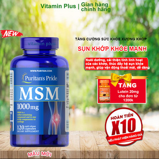 Viên uống nuôi dưỡng và phục hồi sụn khớp, hỗ trợ giảm viêm khớp Puritan's Pride MSM 120 viên