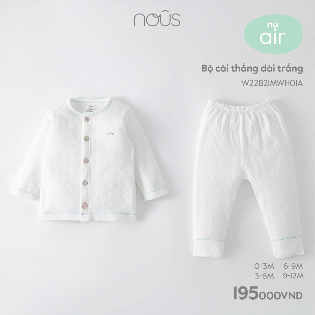 - Bộ dài tay cài thẳng cho bé trai bé gái thu đông 2023