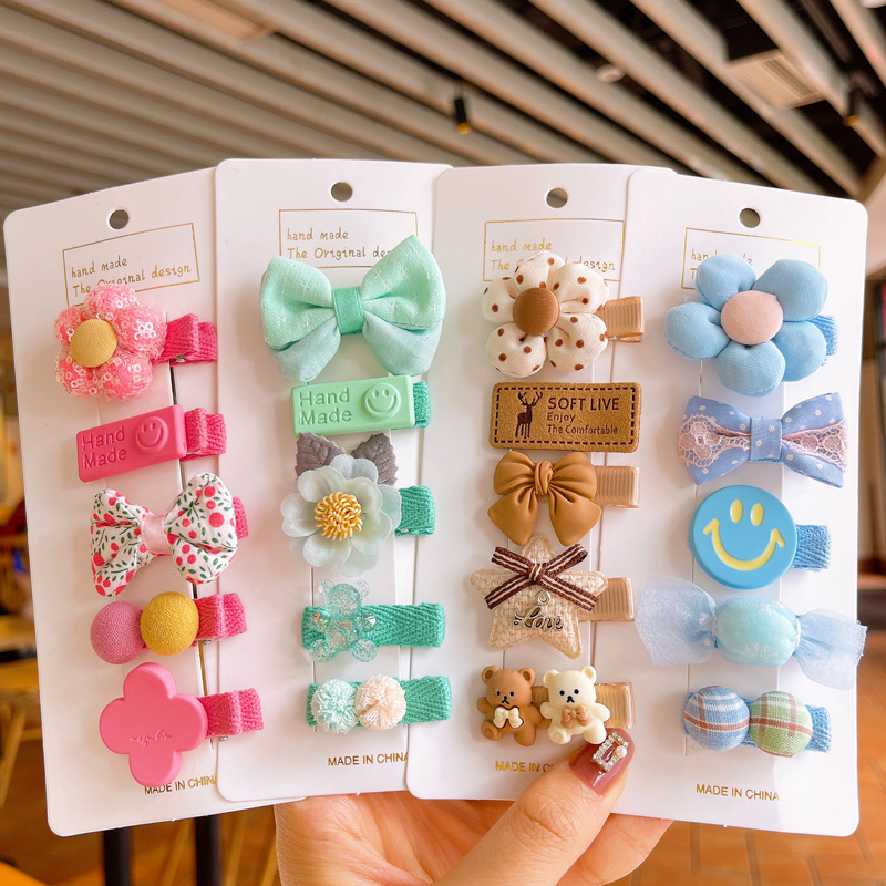 Sét Kẹp tóc đẹp cho bé gái hình nơ hoa dễ thương duyên dáng