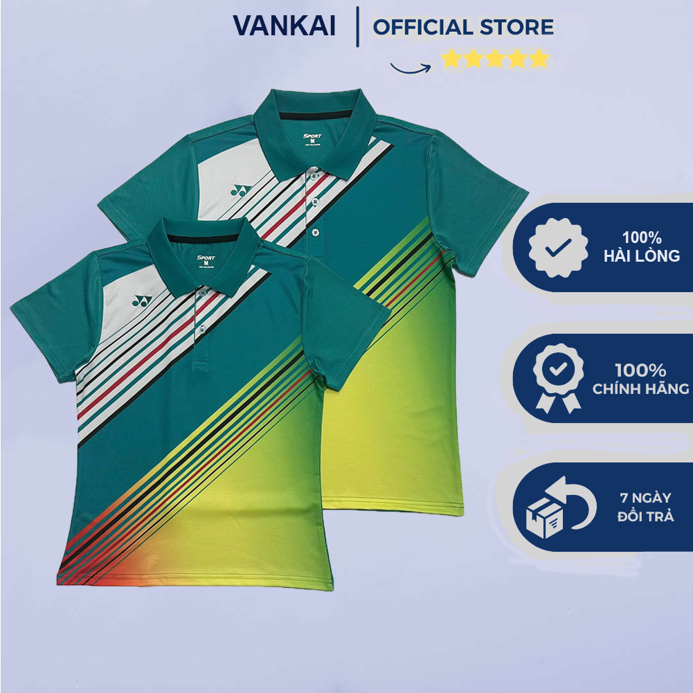 Áo cầu lông có cổ Yonex chất vải thoáng mát co giãn 4 chiều, thấm hút mồ hôi dành cho nam và nữ