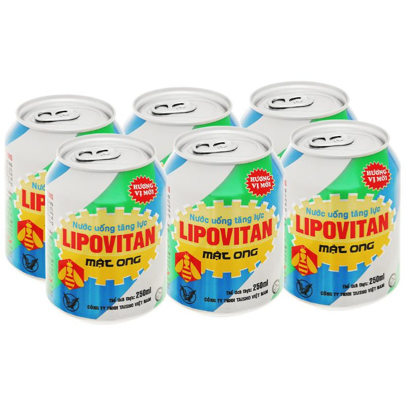 Lốc 6 Lon Tăng Lực Mật Ong Lipovitan 6×250ml