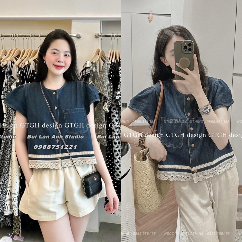 Áo bò mềm tiểu thư viền ren