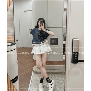 Áo bò mềm tiểu thư viền ren