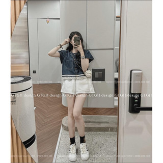 Áo bò mềm tiểu thư viền ren