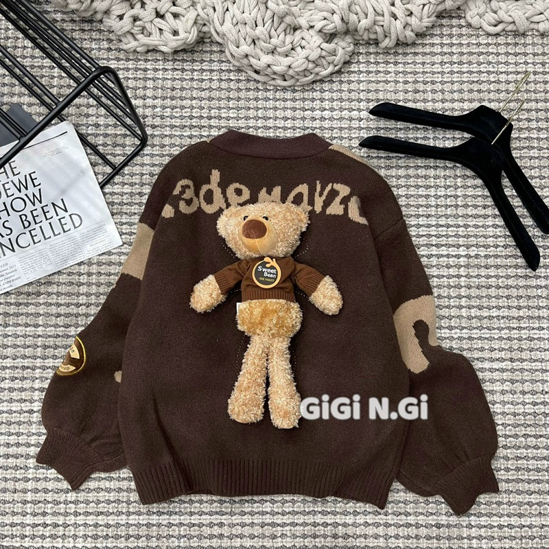 ÁO CADIGAN 13DE MARZO GẤU SỮA