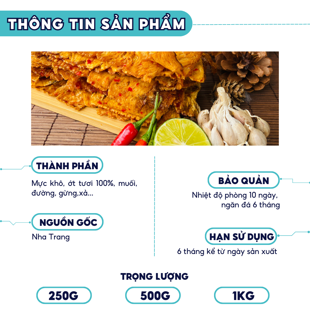 Khô mực cán tẩm gia vị xé sợi Nha Trang Shumafood dày cơm ngọt hậu 200g