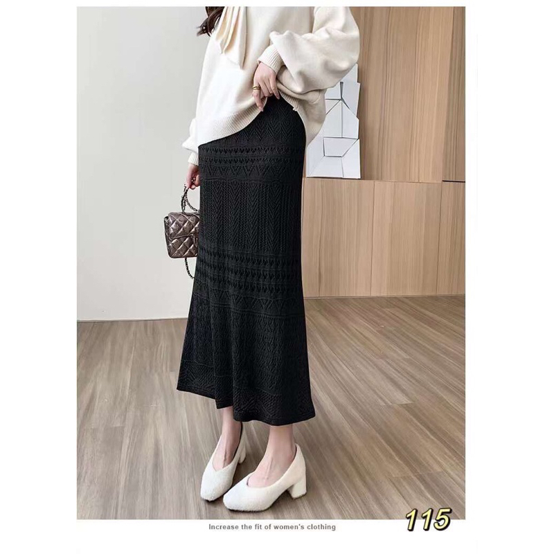 Chân váy len ren dáng dài,hàng 2 lớp Quảng Châu
