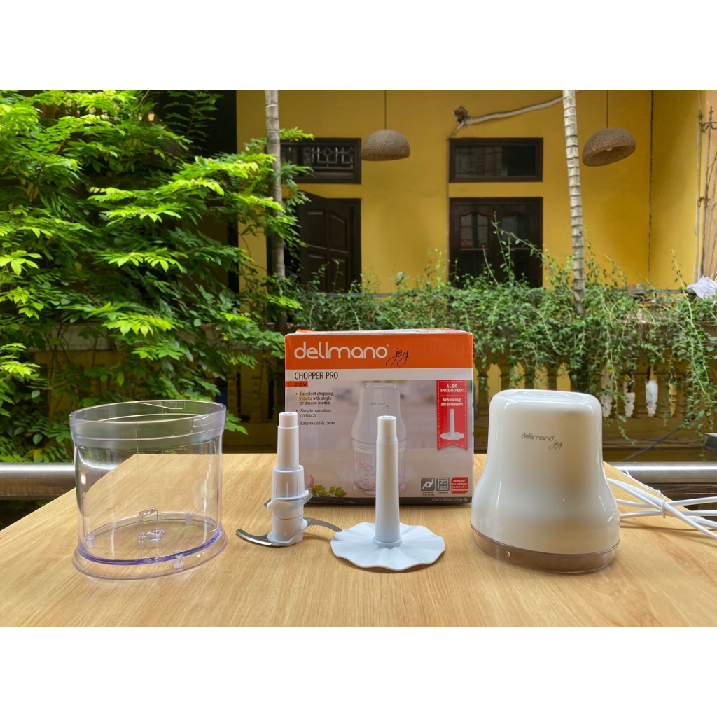 Máy Xay Mini Cầm Tay Tiện Lợi  DELIMANO Cao Cấp Máy xay thịt Lưỡi Dao Sắc Bén