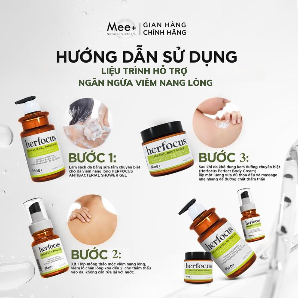 Kem dưỡng ẩm viêm nang lông HERFOCUS 100ml, giảm thâm, làm trắng da body, giúp da mềm mịn màng MEE NATURAL